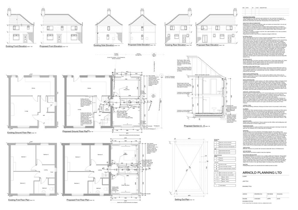 Building regulations drawing example